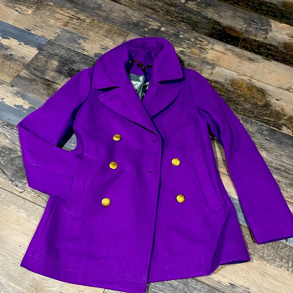 J. CREW purple peacoat